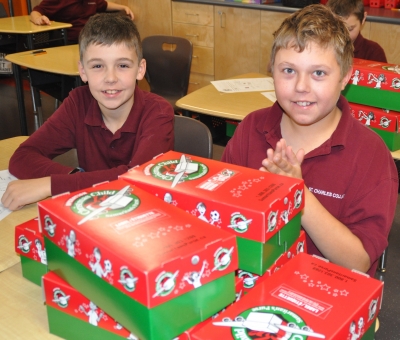 St. Charles College Elementary Cards fill shoeboxes with love