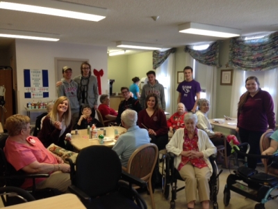 Grade 12 Leadership Class at St. Charles College helps brighten senior residence