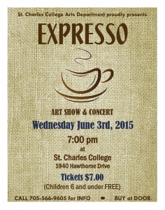 St. Charles College Presents: Expresso – Art Show and Concert – June 3, 2015