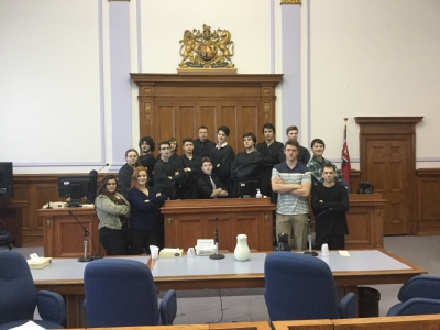 Students studying Law at the courthouse