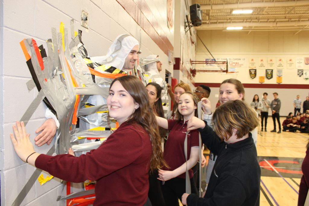St. Charles College Students Duct Tape VP’s to the Wall in Support of NCF